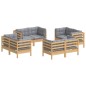 vidaXL Set Divani da Giardino 8 pz con Cuscini Grigi Massello di Pino vidaXL Set Divani da Giardino 8 pz con Cuscini Grigi Massello di Pino