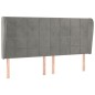Testiera ad Orecchio Grigio Chiaro 203x23x118/128 cm in Velluto Testiera ad Orecchio Grigio Chiaro 203x23x118/128 cm in Velluto