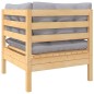 vidaXL Set Divani da Giardino 8 pz con Cuscini Grigi Massello di Pino vidaXL Set Divani da Giardino 8 pz con Cuscini Grigi Massello di Pino