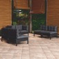 vidaXL Set Divani da Giardino 6 pz con Cuscini Legno Massello di Pino vidaXL Set Divani da Giardino 6 pz con Cuscini Legno Massello di Pino