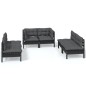 vidaXL Set Divani da Giardino 6 pz con Cuscini Legno Massello di Pino vidaXL Set Divani da Giardino 6 pz con Cuscini Legno Massello di Pino
