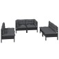 vidaXL Set Divani da Giardino 6 pz con Cuscini Legno Massello di Pino vidaXL Set Divani da Giardino 6 pz con Cuscini Legno Massello di Pino