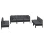 vidaXL Set Divani da Giardino 7 pz con Cuscini Legno Massello di Pino vidaXL Set Divani da Giardino 7 pz con Cuscini Legno Massello di Pino