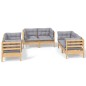 vidaXL Set Divani da Giardino 6 pz con Cuscini Grigi Massello di Pino vidaXL Set Divani da Giardino 6 pz con Cuscini Grigi Massello di Pino