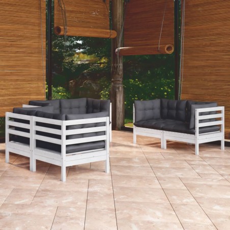 vidaXL Set Divani da Giardino 6 pz con Cuscini in Massello di Pino