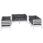 vidaXL Set Divani da Giardino 6 pz con Cuscini in Massello di Pino vidaXL Set Divani da Giardino 6 pz con Cuscini in Massello di Pino