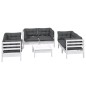 vidaXL Set Divani da Giardino 7 pz con Cuscini in Massello di Pino vidaXL Set Divani da Giardino 7 pz con Cuscini in Massello di Pino