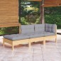 vidaXL Set Divani da Giardino 3 pz con Cuscini Grigi Massello di Pino vidaXL Set Divani da Giardino 3 pz con Cuscini Grigi Massello di Pino