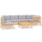 vidaXL Set Divani da Giardino 7 pz con Cuscini Grigi Massello di Pino vidaXL Set Divani da Giardino 7 pz con Cuscini Grigi Massello di Pino
