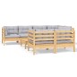 vidaXL Set Divani da Giardino 8 pz con Cuscini Grigi Massello di Pino vidaXL Set Divani da Giardino 8 pz con Cuscini Grigi Massello di Pino