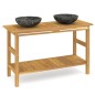 vidaXL Mobile Vanità Bagno e Lavandini Marmo Nero Legno Massello Teak vidaXL Mobile Vanità Bagno e Lavandini Marmo Nero Legno Massello Teak