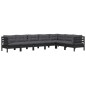 vidaXL Set Divani da Giardino 7 pz con Cuscini Neri Massello di Pino vidaXL Set Divani da Giardino 7 pz con Cuscini Neri Massello di Pino