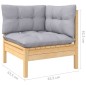 vidaXL Set Divani da Giardino 10 pz con Cuscini Grigi Massello di Pino vidaXL Set Divani da Giardino 10 pz con Cuscini Grigi Massello di Pino