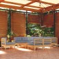 vidaXL Set Divani da Giardino 11 pz con Cuscini Grigi Massello di Pino vidaXL Set Divani da Giardino 11 pz con Cuscini Grigi Massello di Pino