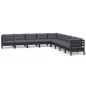 vidaXL Set Divani da Giardino 9 pz con Cuscini Neri Massello di Pino vidaXL Set Divani da Giardino 9 pz con Cuscini Neri Massello di Pino