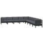 vidaXL Set Divani da Giardino 9 pz con Cuscini Neri Massello di Pino vidaXL Set Divani da Giardino 9 pz con Cuscini Neri Massello di Pino