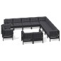vidaXL Set Divani da Giardino 13 pz con Cuscini Neri Massello di Pino vidaXL Set Divani da Giardino 13 pz con Cuscini Neri Massello di Pino