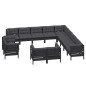 vidaXL Set Divani da Giardino 13 pz con Cuscini Neri Massello di Pino vidaXL Set Divani da Giardino 13 pz con Cuscini Neri Massello di Pino