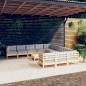 vidaXL Set Divani da Giardino 12 pz con Cuscini Grigi Massello di Pino