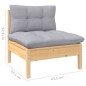 vidaXL Set Divani da Giardino 13 pz con Cuscini Grigi Massello di Pino vidaXL Set Divani da Giardino 13 pz con Cuscini Grigi Massello di Pino