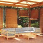 vidaXL Set Divani da Giardino 8 pz con Cuscini Grigi Massello di Pino vidaXL Set Divani da Giardino 8 pz con Cuscini Grigi Massello di Pino