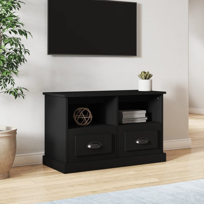 vidaXL Mobile Porta TV Nero 80x35x50 cm in Legno Multistrato vidaXL Mobile Porta TV Nero 80x35x50 cm in Legno Multistrato