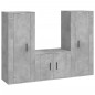 vidaXL Set di Mobili Porta TV 3 pz Grigio Cemento in Legno Multistrato vidaXL Set di Mobili Porta TV 3 pz Grigio Cemento in Legno Multistrato