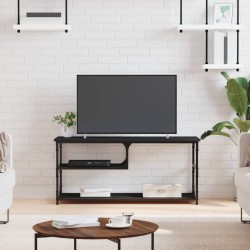 vidaXL Mobile Porta TV Nero 103x38x46,5 cm Legno Multistrato e Acciaio