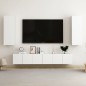 vidaXL Set Mobili Porta TV 5 pz Bianco in Legno Multistrato vidaXL Set Mobili Porta TV 5 pz Bianco in Legno Multistrato