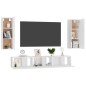vidaXL Set Mobili Porta TV 5 pz Bianco in Legno Multistrato vidaXL Set Mobili Porta TV 5 pz Bianco in Legno Multistrato