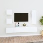 vidaXL Set di Mobili Porta TV 5 pz Bianco in Legno Multistrato vidaXL Set di Mobili Porta TV 5 pz Bianco in Legno Multistrato