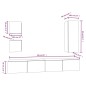 vidaXL Set di Mobili Porta TV 5 pz Bianco in Legno Multistrato vidaXL Set di Mobili Porta TV 5 pz Bianco in Legno Multistrato