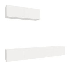 vidaXL Set Mobili Porta TV 3 pz Bianco in Legno Multistrato