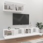 vidaXL Set Mobili Porta TV 3 pz Bianco in Legno Multistrato vidaXL Set Mobili Porta TV 3 pz Bianco in Legno Multistrato