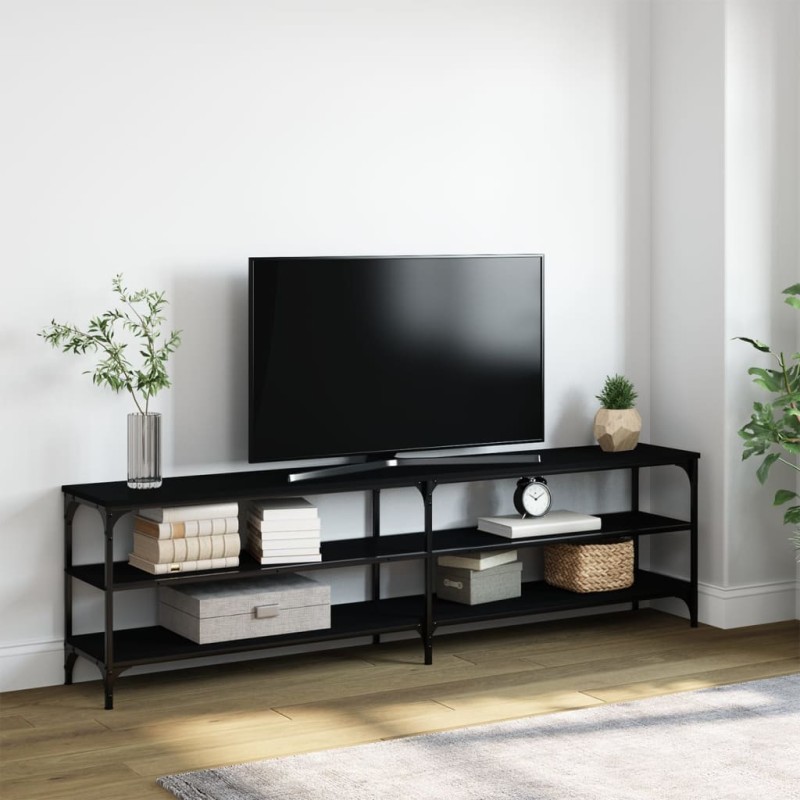 vidaXL Mobile Porta TV Nero 180x30x50cm in Legno Multistrato e Metallo vidaXL Mobile Porta TV Nero 180x30x50cm in Legno Multistrato e Metallo