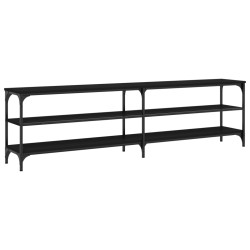 vidaXL Mobile Porta TV Nero 180x30x50cm in Legno Multistrato e Metallo