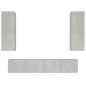 vidaXL Set di Mobili Porta TV 4 pz Grigio Cemento in Legno Multistrato vidaXL Set di Mobili Porta TV 4 pz Grigio Cemento in Legno Multistrato