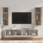 vidaXL Set di Mobili Porta TV 4 pz Grigio Cemento in Legno Multistrato vidaXL Set di Mobili Porta TV 4 pz Grigio Cemento in Legno Multistrato