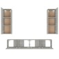 vidaXL Set di Mobili Porta TV 4 pz Grigio Cemento in Legno Multistrato vidaXL Set di Mobili Porta TV 4 pz Grigio Cemento in Legno Multistrato