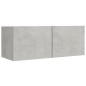vidaXL Set di Mobili Porta TV 4 pz Grigio Cemento in Legno Multistrato vidaXL Set di Mobili Porta TV 4 pz Grigio Cemento in Legno Multistrato