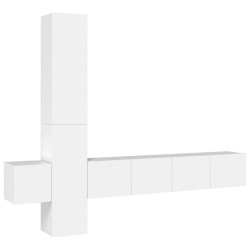 vidaXL Set di Mobili Porta TV 5 pz Bianco in Legno Multistrato