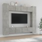 vidaXL Set Mobili Porta TV 8pz Grigio Cemento in Legno Multistrato vidaXL Set Mobili Porta TV 8pz Grigio Cemento in Legno Multistrato