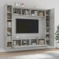 vidaXL Set Mobili Porta TV 8pz Grigio Cemento in Legno Multistrato vidaXL Set Mobili Porta TV 8pz Grigio Cemento in Legno Multistrato