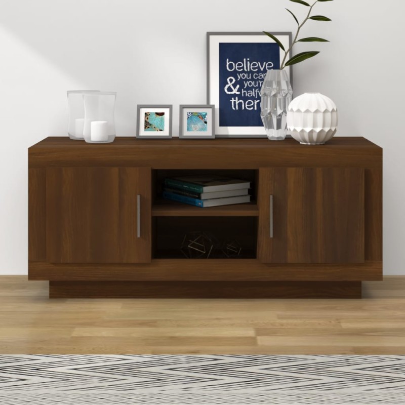 vidaXL Mobile TV Rovere Marrone 102x35x45 cm in Legno Multistrato