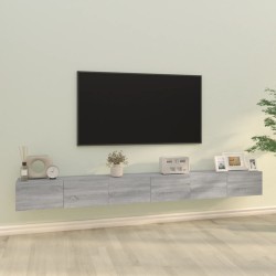 vidaXL Set Mobili Porta TV 3 pz Grigio Sonoma in Legno Multistrato