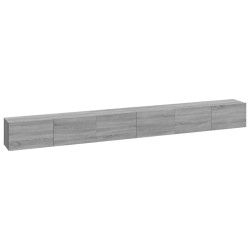 vidaXL Set Mobili Porta TV 3 pz Grigio Sonoma in Legno Multistrato