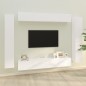 vidaXL Set Mobili Porta TV 8pz Bianco in Legno Multistrato vidaXL Set Mobili Porta TV 8pz Bianco in Legno Multistrato
