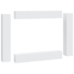 vidaXL Set Mobili Porta TV 8pz Bianco in Legno Multistrato