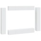 vidaXL Set Mobili Porta TV 8pz Bianco in Legno Multistrato vidaXL Set Mobili Porta TV 8pz Bianco in Legno Multistrato