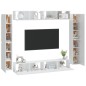 vidaXL Set Mobili Porta TV 8pz Bianco in Legno Multistrato vidaXL Set Mobili Porta TV 8pz Bianco in Legno Multistrato